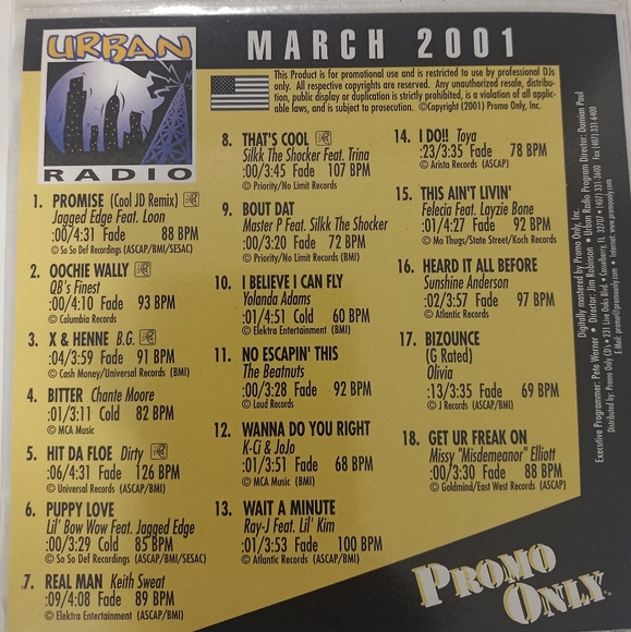 Urban Radio Promo Only CD ***Rare*** March 2001 - Picture 1 of 4